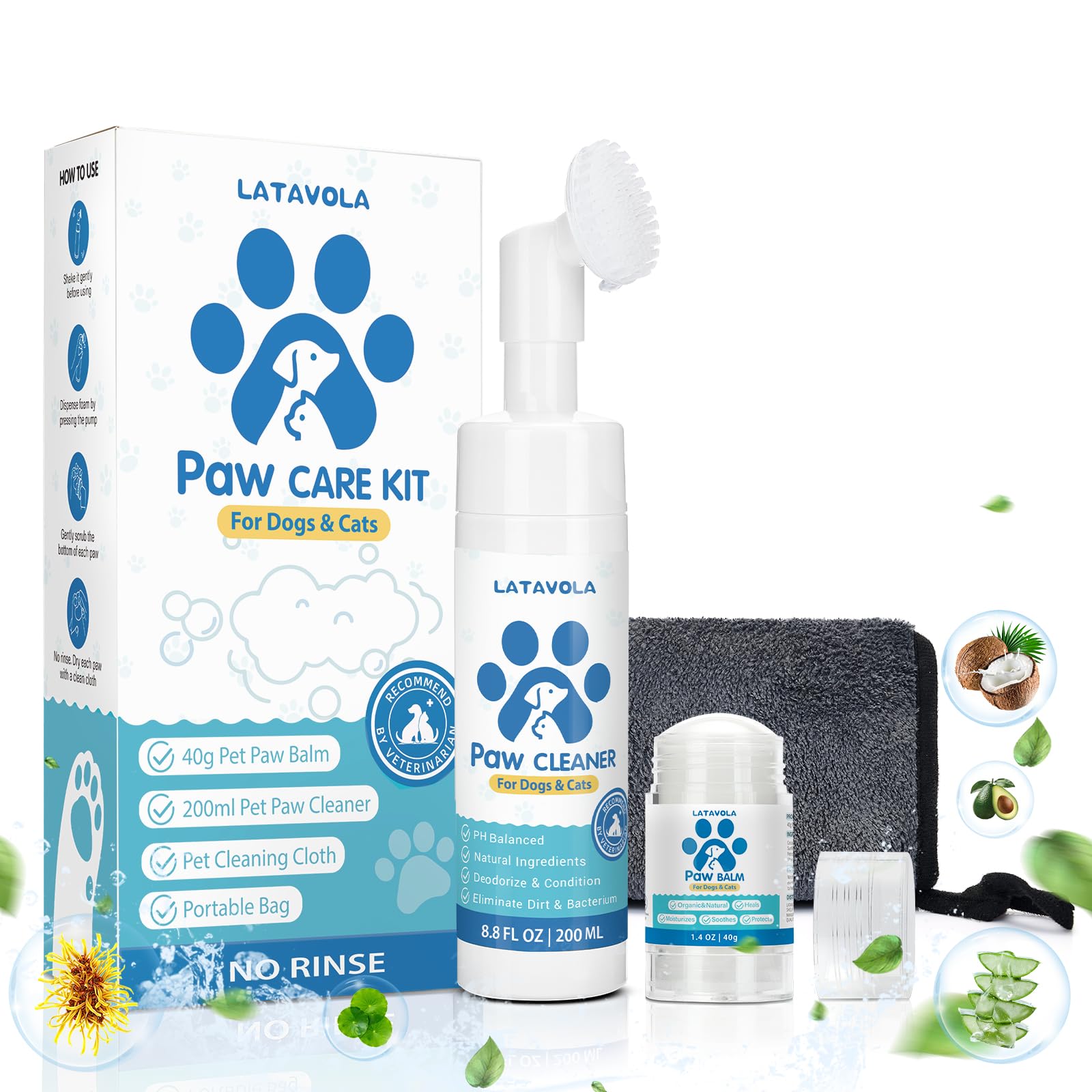 Dog Paw Cleaner & Balm Care Kit