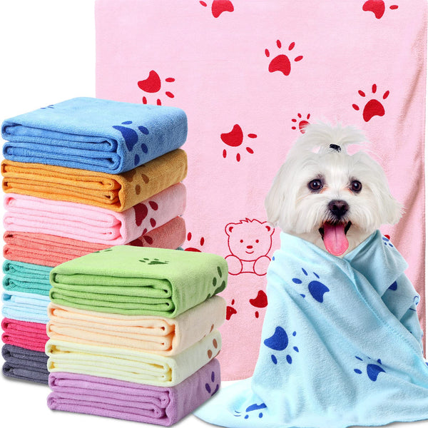 12-Pc Microfiber Dog Drying Towel Set