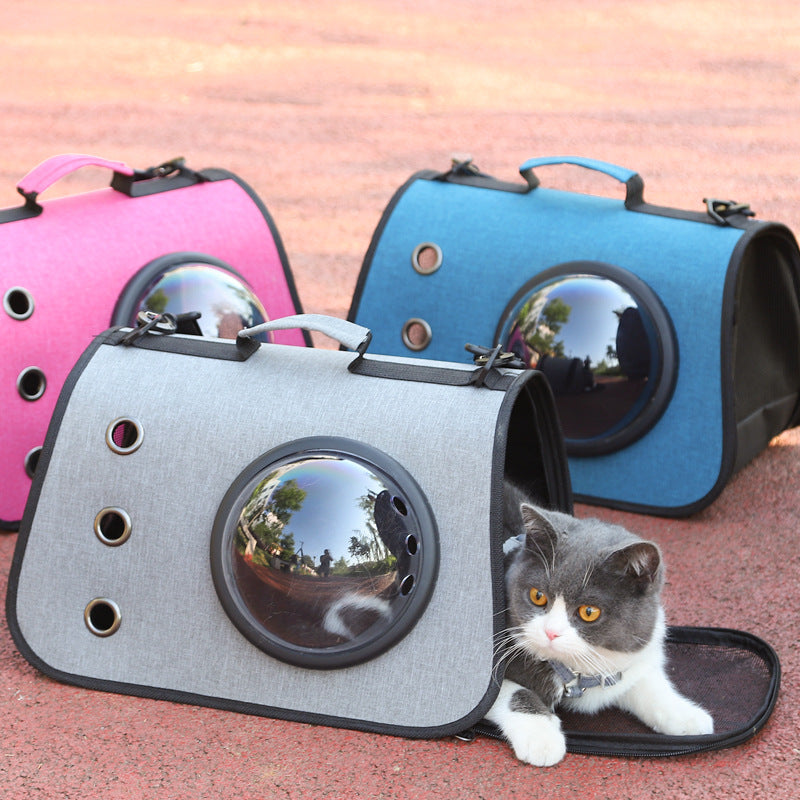 Foldable Cat Backpack with Breathable Mesh