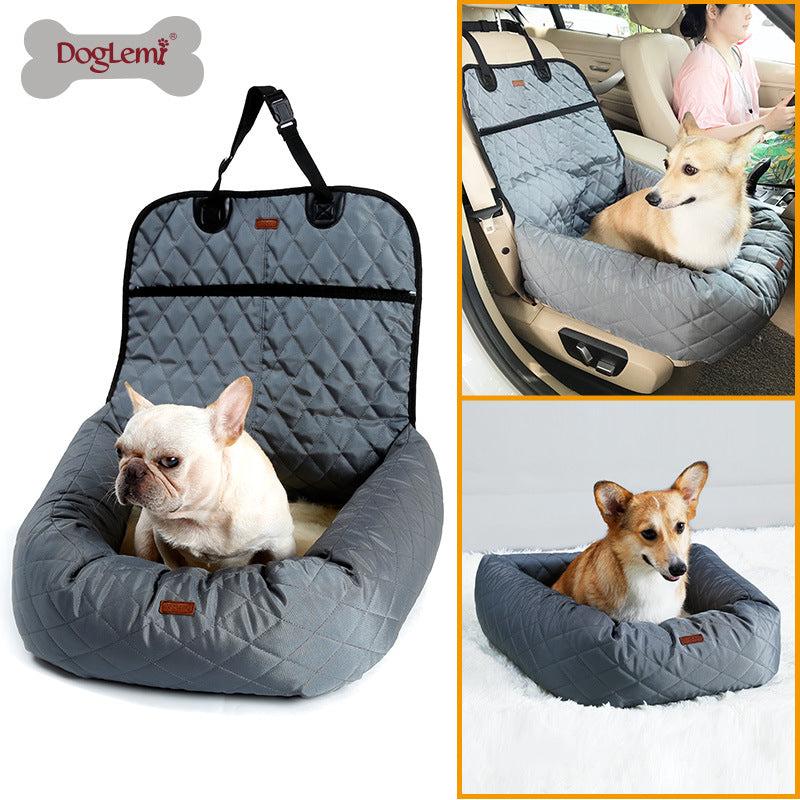 Multifunctional Pet Car Bed with Thick Cushion