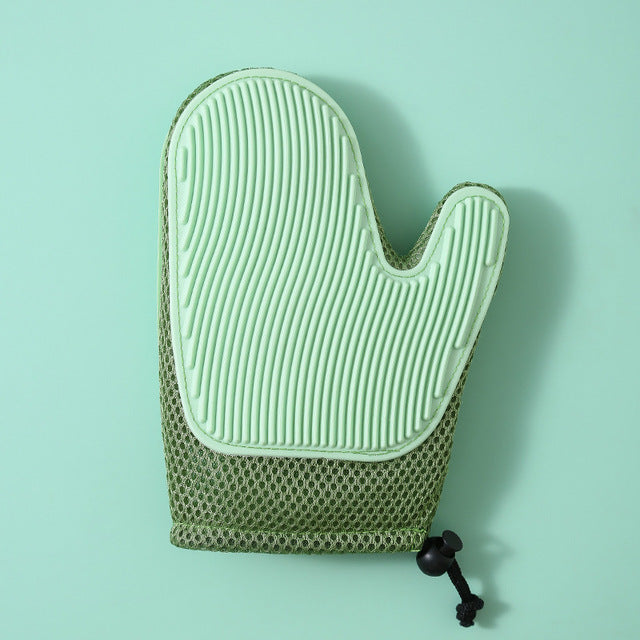 Silicone Massage Gloves & Brush Set