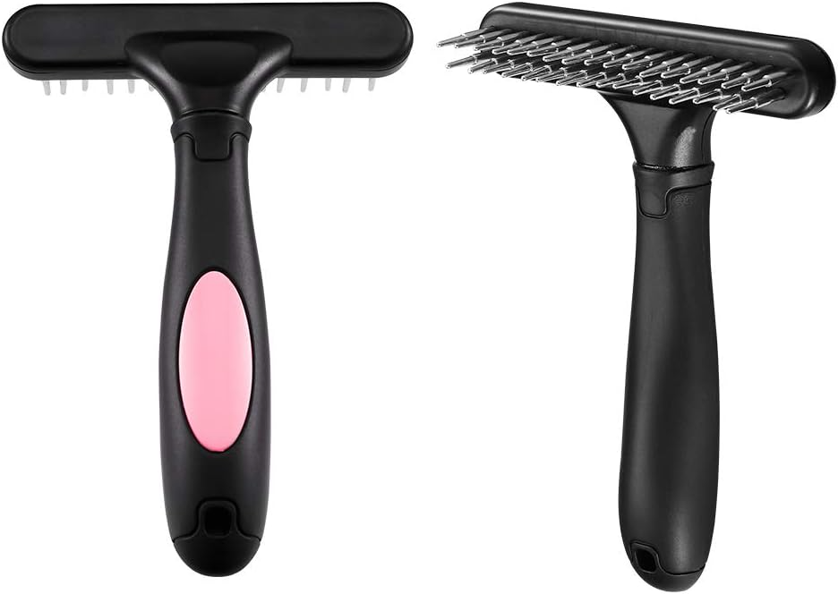 Double-Row Pin Pet Grooming Rake