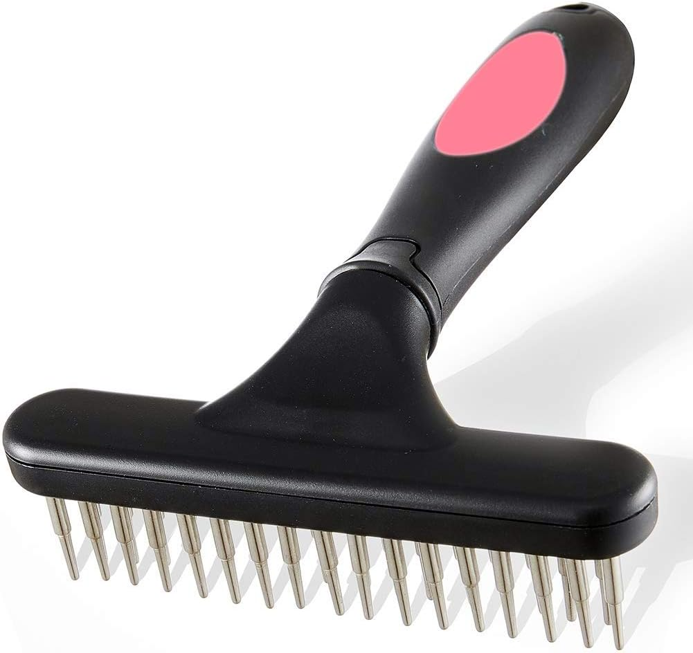 Double-Row Pin Pet Grooming Rake