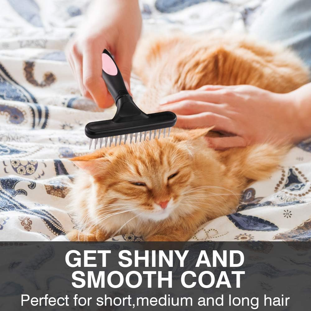Double-Row Pin Pet Grooming Rake
