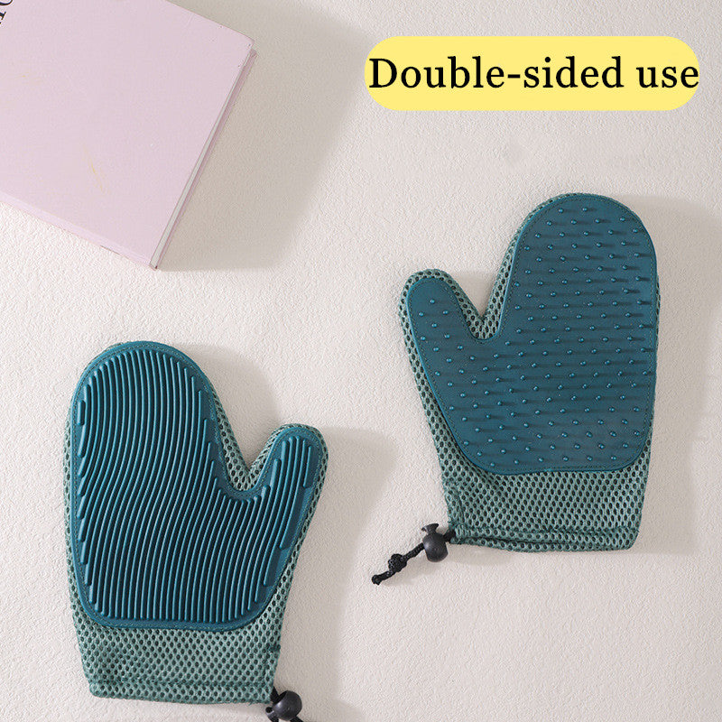 Silicone Massage Gloves & Brush Set