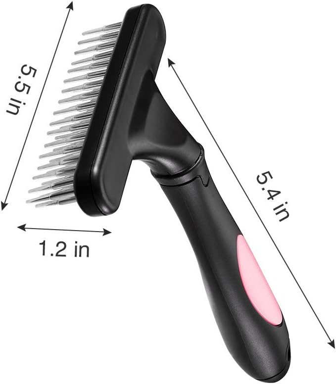 Double-Row Pin Pet Grooming Rake