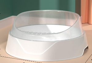 Semi-Enclosed Cat Litter Box with Scoop