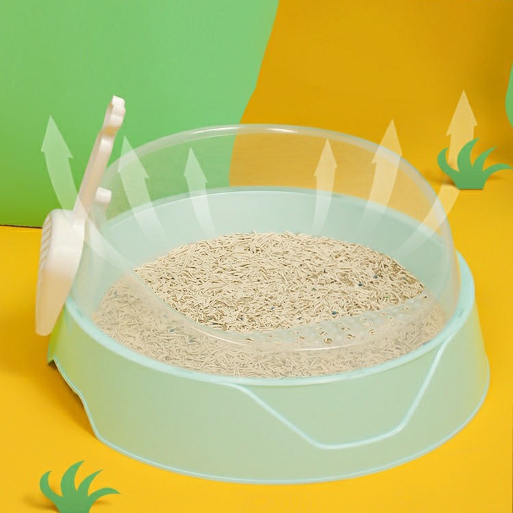 Semi-Enclosed Cat Litter Box with Scoop