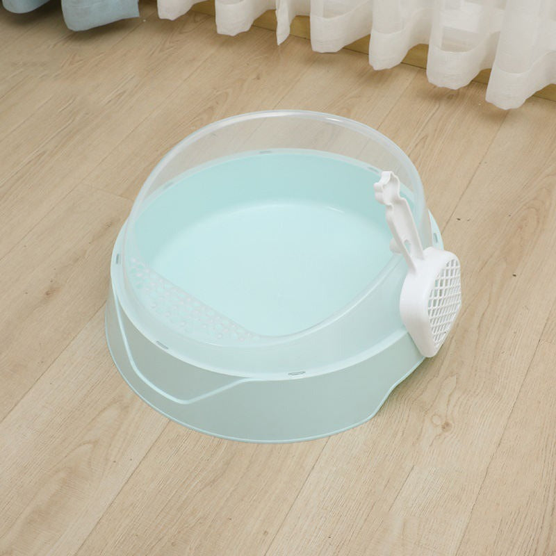 Semi-Enclosed Cat Litter Box with Scoop