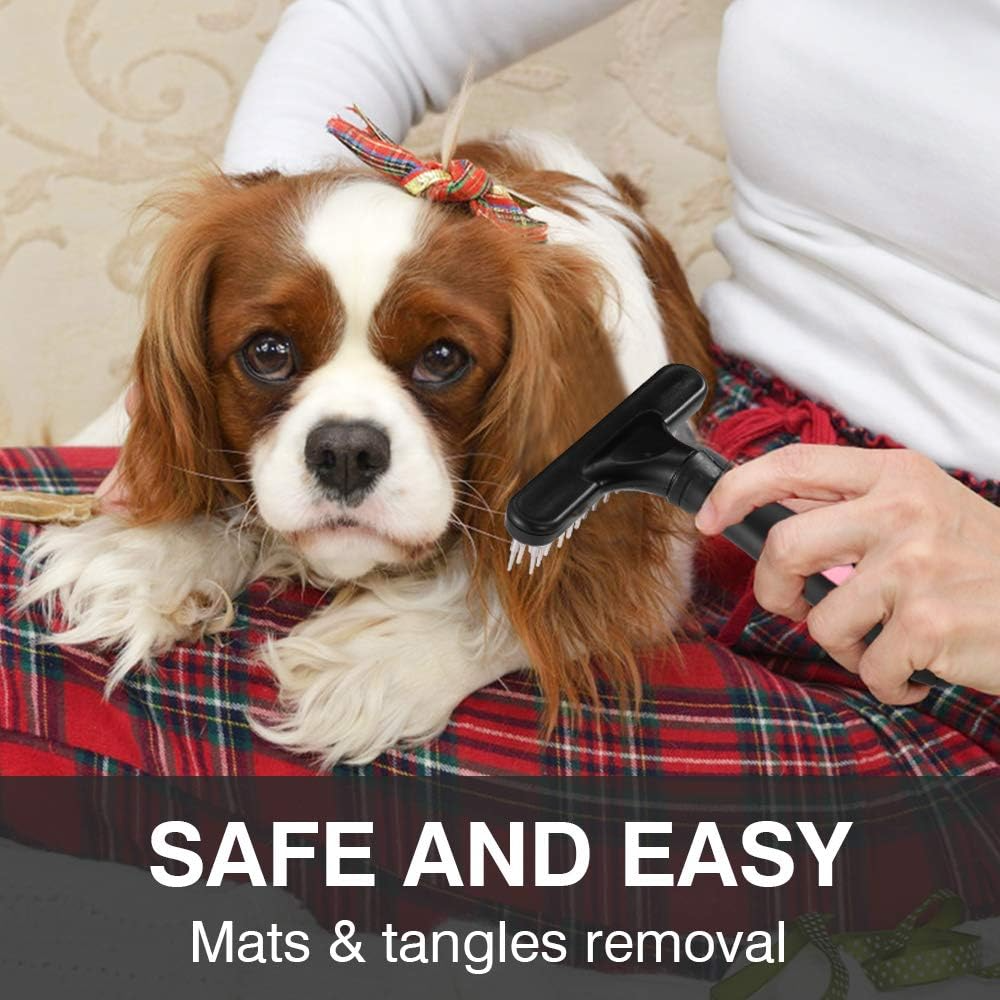 Double-Row Pin Pet Grooming Rake