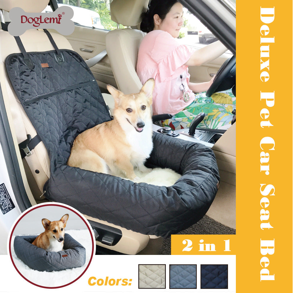 Multifunctional Pet Car Bed with Thick Cushion